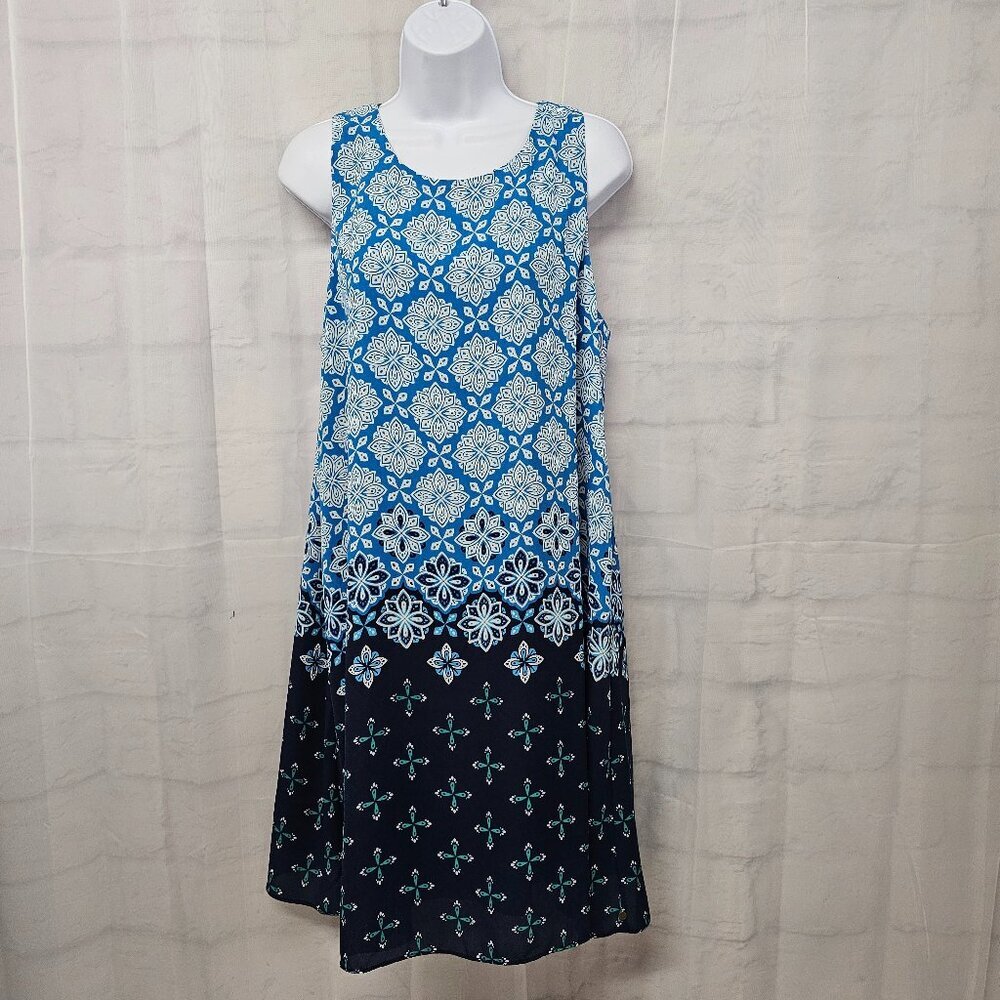 Hatley Blue Scoop Neck Sleeveless Midi Dress